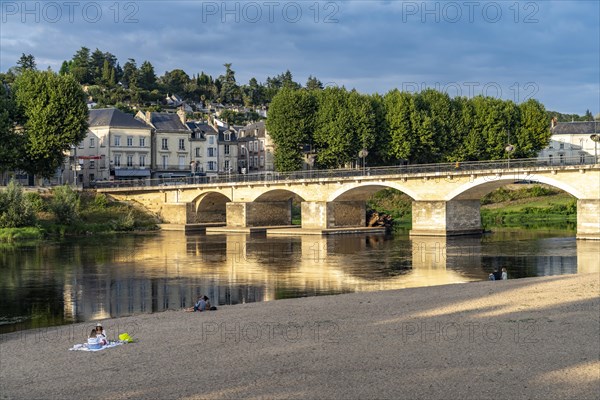 Riverbank and bridge over the Vienne River