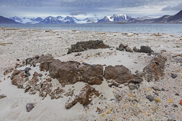 17th century remains of blubber ovens from Dutch whalers at Smeerenburg on Amsterdam Island