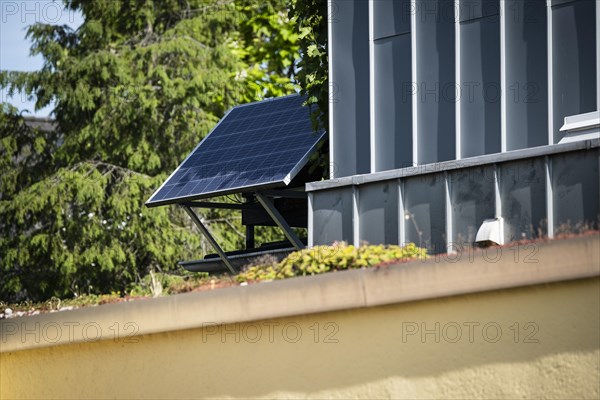 Balcony power plant on a house in Duesseldorf