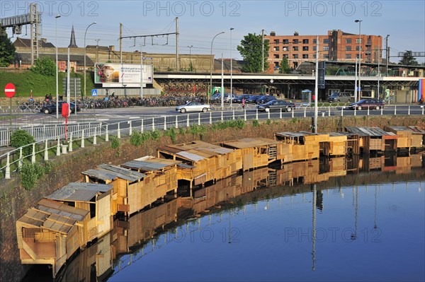 Favela by Tadashi Kawamata during the 2012 temporary TRACK exhibition of contemporary art at Ghent