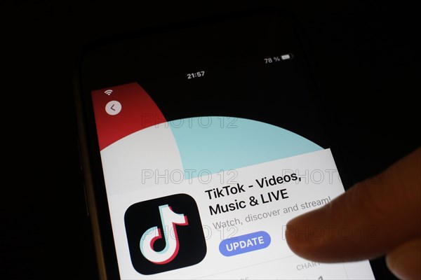 Detailed view of a smartphone with TikTok app in the iPhone App Store