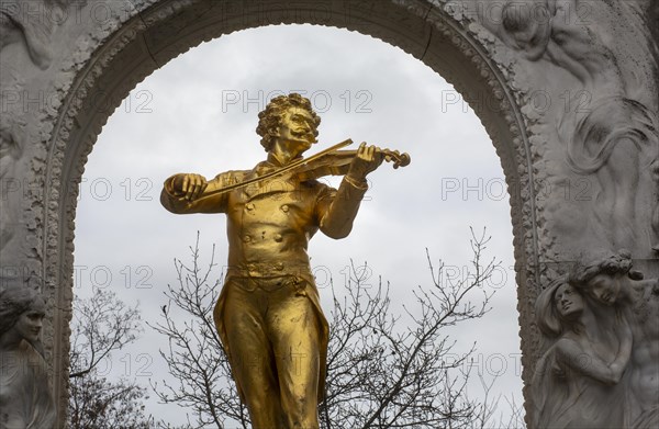 Monument to the Walzerkoenig Johann Strauss in Vienna. Done by Edmund von Hellmer