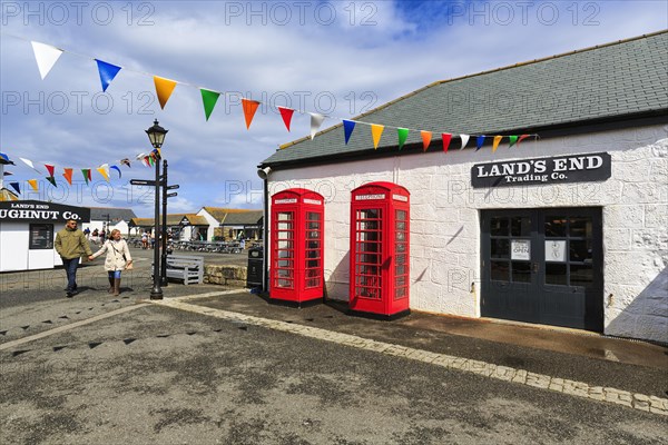 Two red telephone boxes