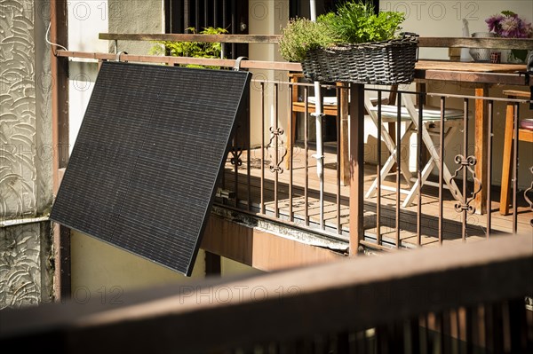 Solar panel in a backyard