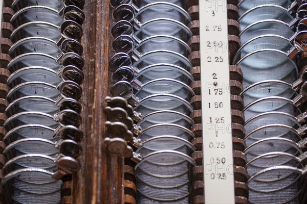 Various lenses for determining the diopter at an optician's