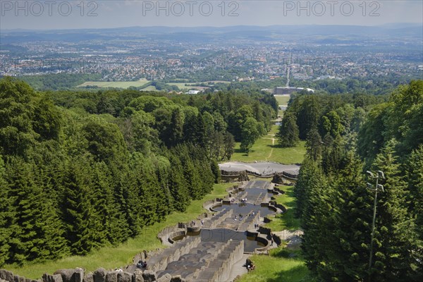 View from the Hercules Building of the Cascades and Wilhelmshoehe Palace