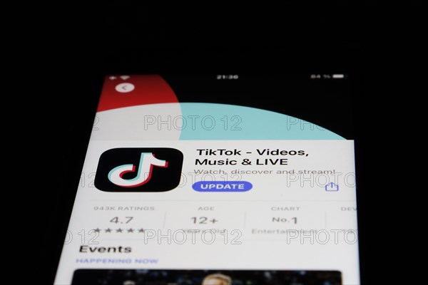 Detailed view of a smartphone with TikTok app in the iPhone App Store