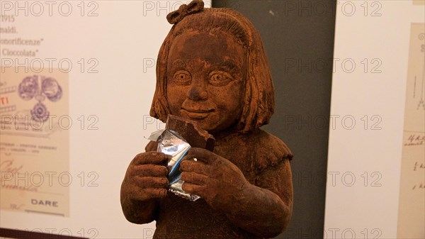 Sculpture of a girl made of chocolate