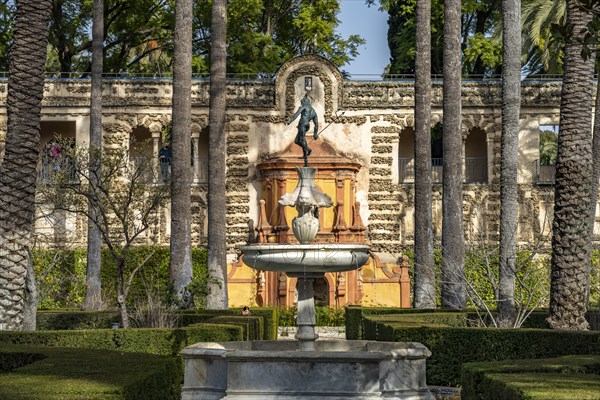 Neptune Fountain in the Gardens of the Royal Palace Alcazar