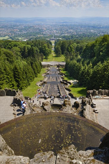 View from the Hercules Building of the Cascades and Wilhelmshoehe Palace
