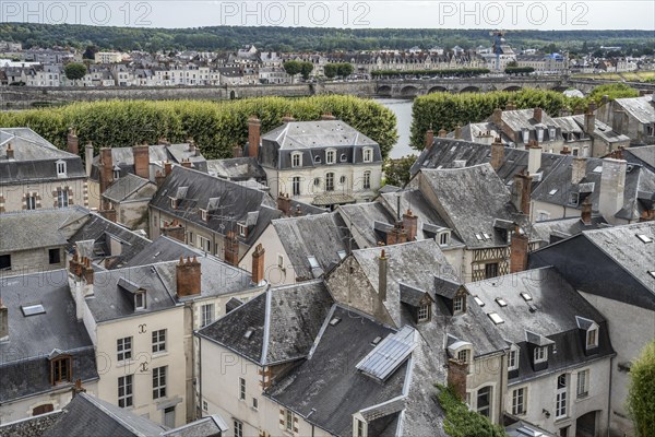 Roofs of the old town and the Loire in Blois