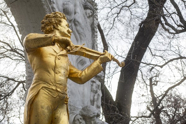 Monument to the Walzerkoenig Johann Strauss in Vienna. Done by Edmund von Hellmer