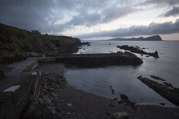 Nightfall near Dooneen Pier in Smerwick Harbour along the Wild Atlantic Way. Dooneen