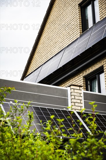 Balcony power plant on a house in Duesseldorf