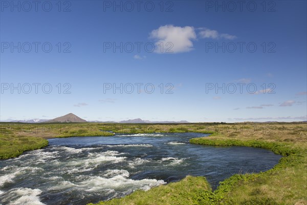 The effluent river Laxa in summer