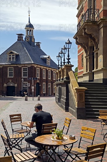 Historic houses in the old town with the Old Scales