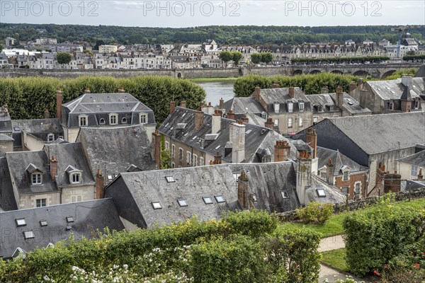 Roofs of the old town and the Loire in Blois