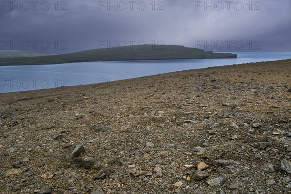 Barren landscape showing serpentine debris at the Keen of Hamar nature reserve