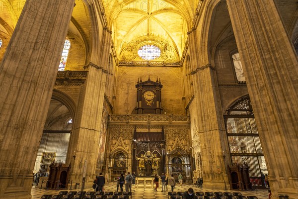 Christopher Columbus' sarcophagus in the interior of Santa Maria de la Sede Cathedral in Seville