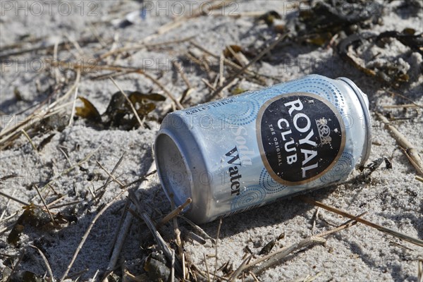 Marine litter washed up on the beach