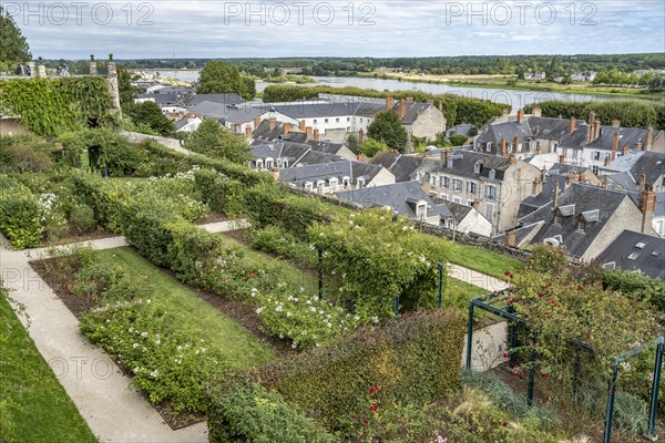 Les Jardins de l'Eveche park overlooking the old town and the Loire in Blois