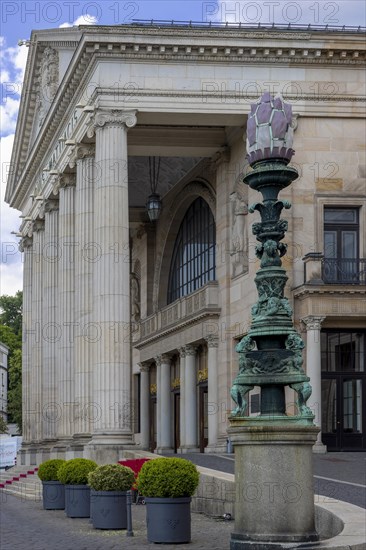 Vintage decorative street lamp in front of Wiesbaden Casino