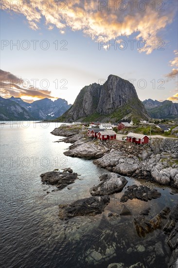 Red wooden huts