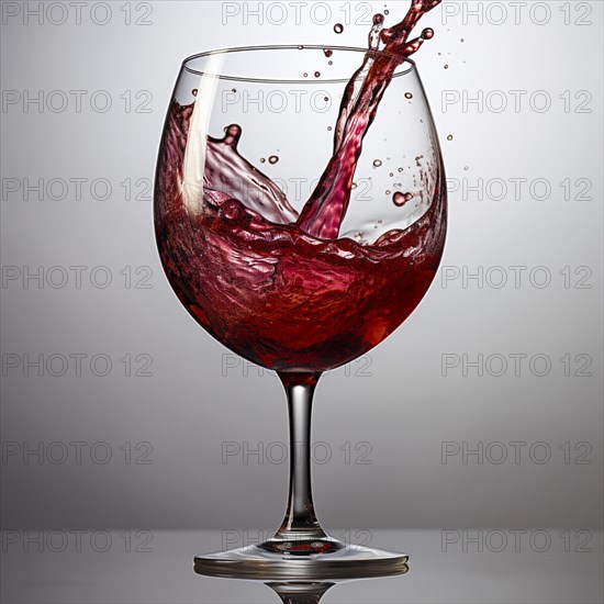 Wine is poured into elegant wine glasses