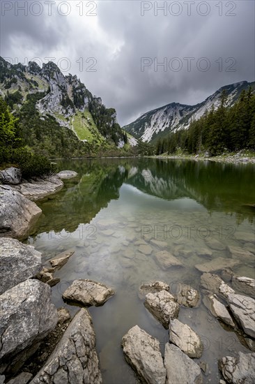 Mountain peak reflected in a mountain lake