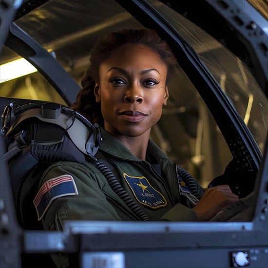 Young proud pilot stands in front of a combat helicopter