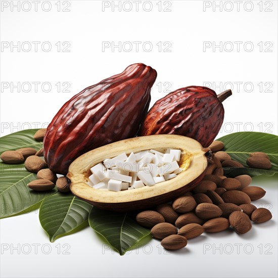 Fresh chocolate fruit in a plantation