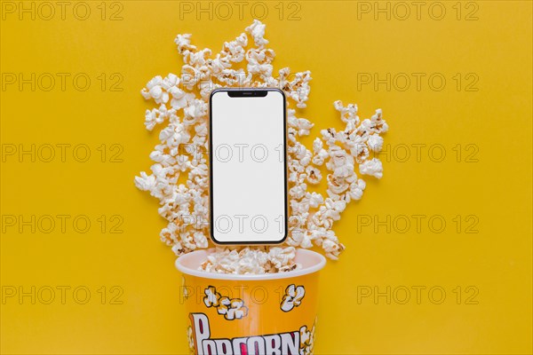 Popcorn box with mobile phone