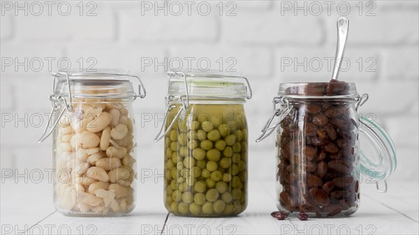Front view beans arrangement jar