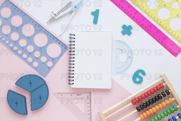 Mathematics with numbers stationery school items