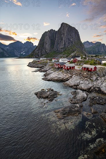 Red wooden huts