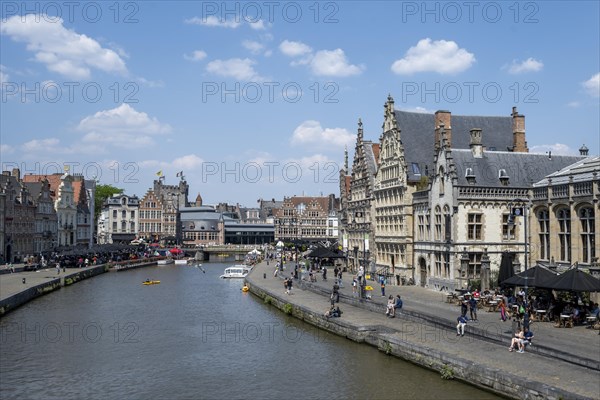 Medieval Guild Houses of the Graslei Quay and Korenlei Quay on the River Leie