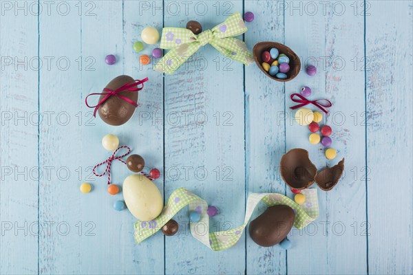 Wreath from sweets ribbon