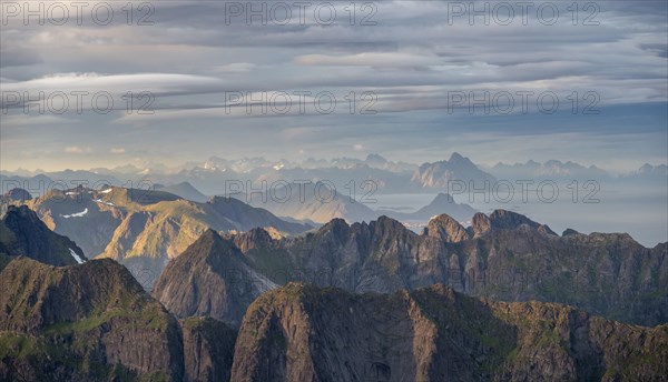 View over mountain tops and sea