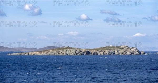 Rocky little island of Mpaos with St George's Church