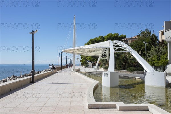 Modern fountain on the Nazario Sauro seafront