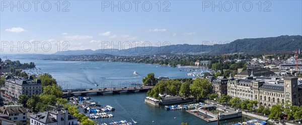 City view with Limmat and Lake Zurich