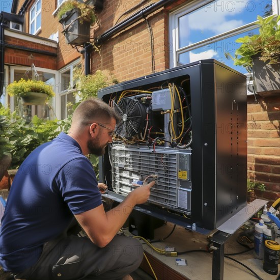 Handyman install a heat pump