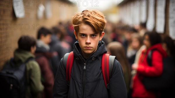 Sinister looking young male student who could be the bully of the school