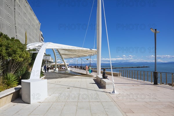 Modern fountain on the Nazario Sauro seafront