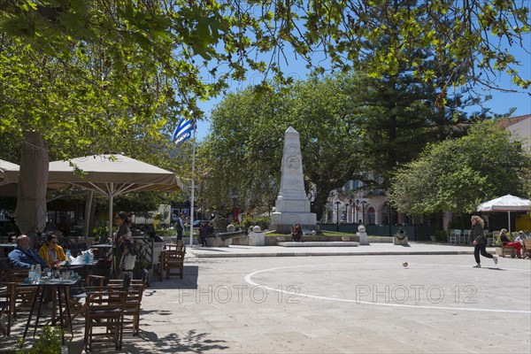 Monument to the Three Admirals of the Naval Battle of Navarino in the Central Square of Pylos