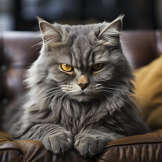 Domestic shows her the teeth and is angry and looks at the camera