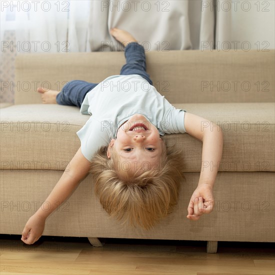 Cute boy couch