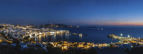 Iconic night panorama over Chora