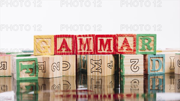 Set colourful cubes with letters