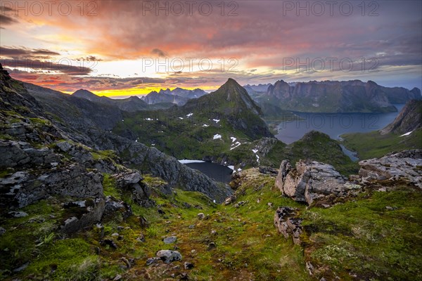 View over mountain top and sea